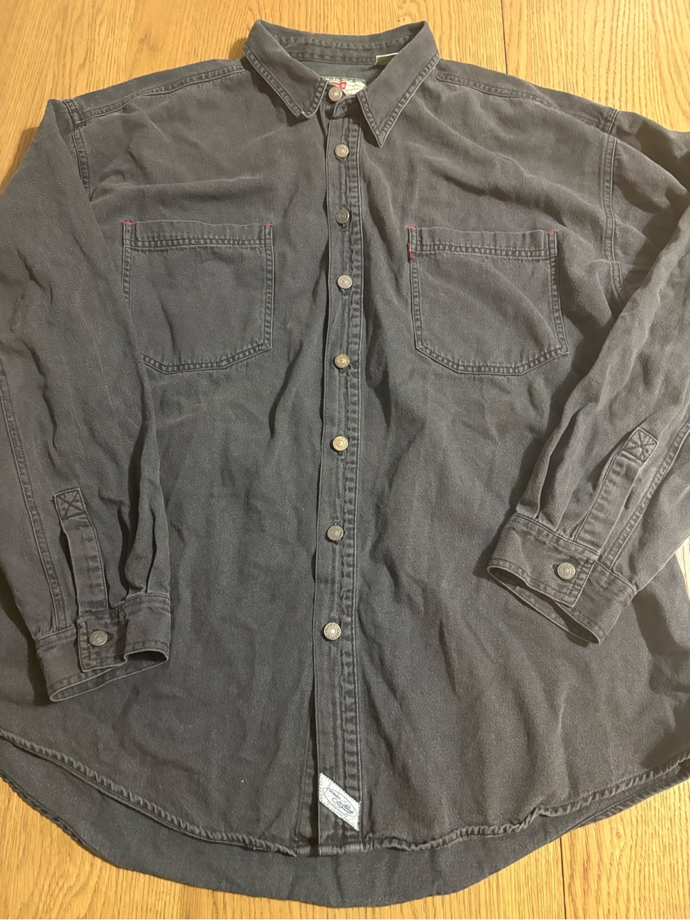 Levi's Men's Black  Button-Down Long Sleeve Shirt from 1994